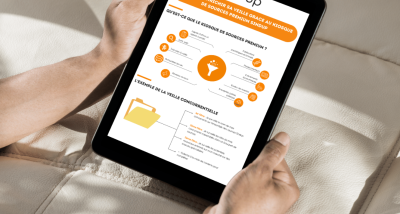 une tablette avec une fiche de synthèse Sindup